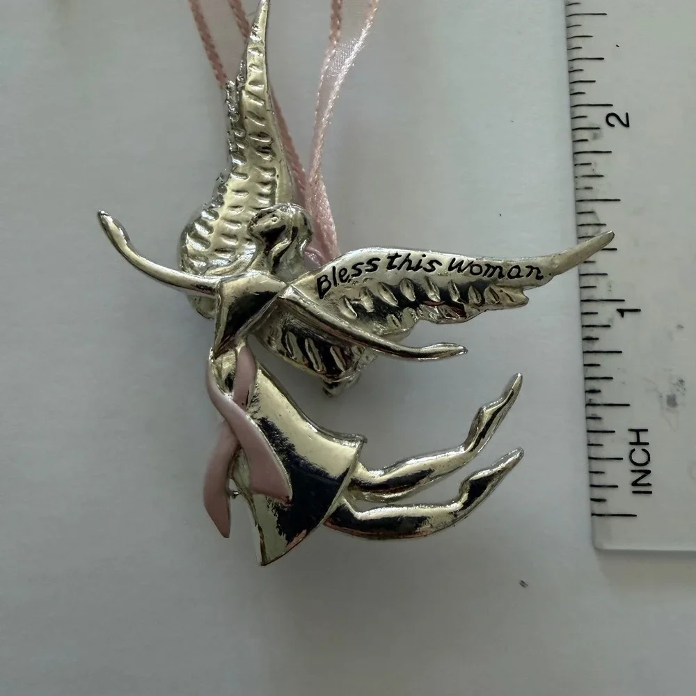 Serenity Breast Cancer Angel Ornament/pin Alice Swain Seasons Of Canon falls‎